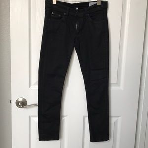 Rag & Bone skinny crop black coated jeans sz 27